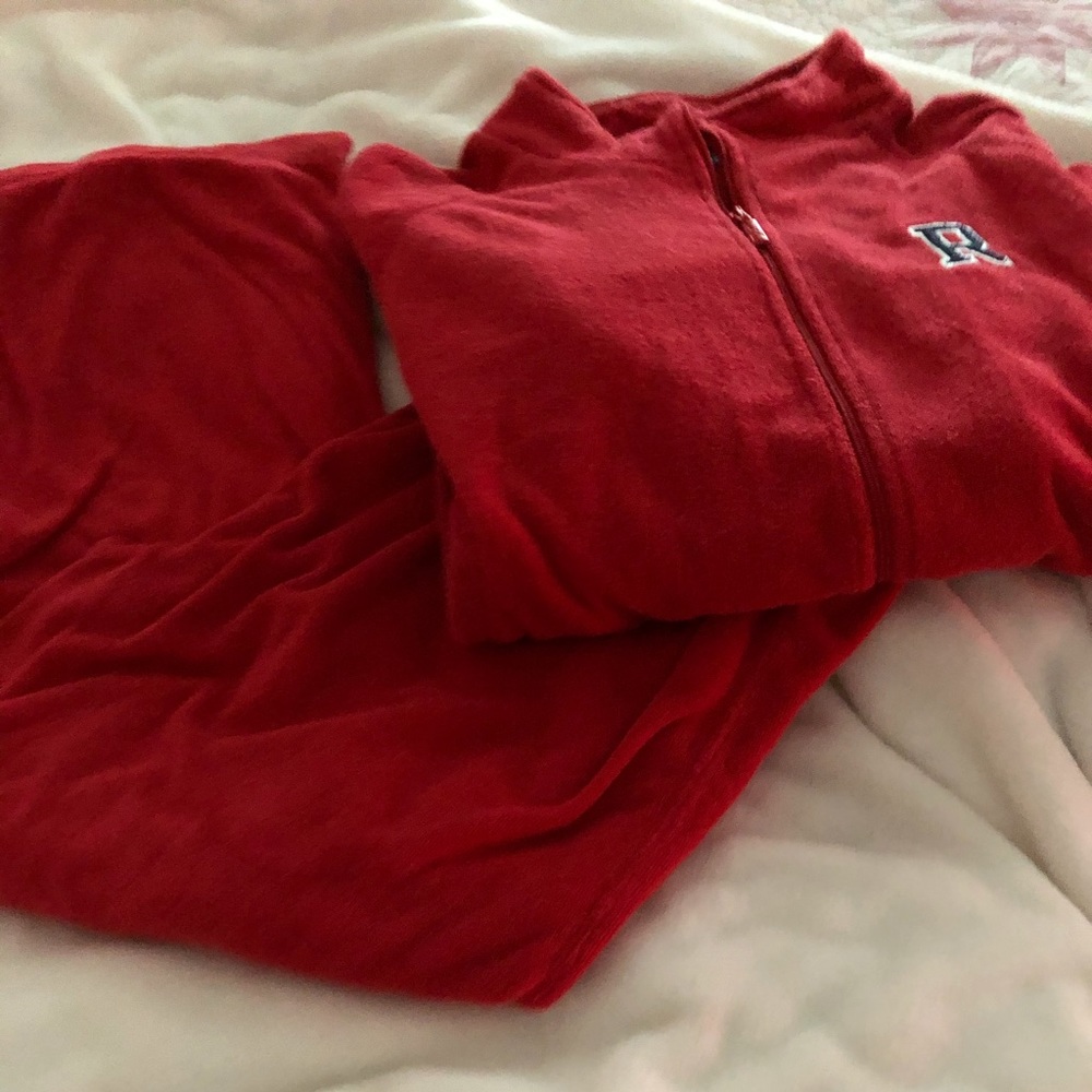 Red Terry Warm Up Suit - Picture 10 of 13